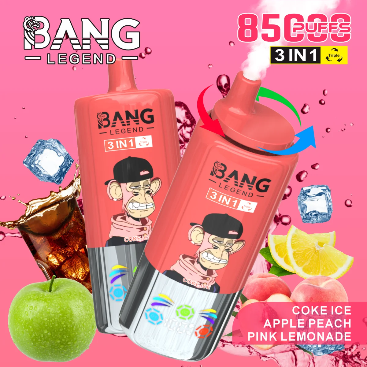 Bang Leader 85K Puffs of 3 in 1 - obrazek 5