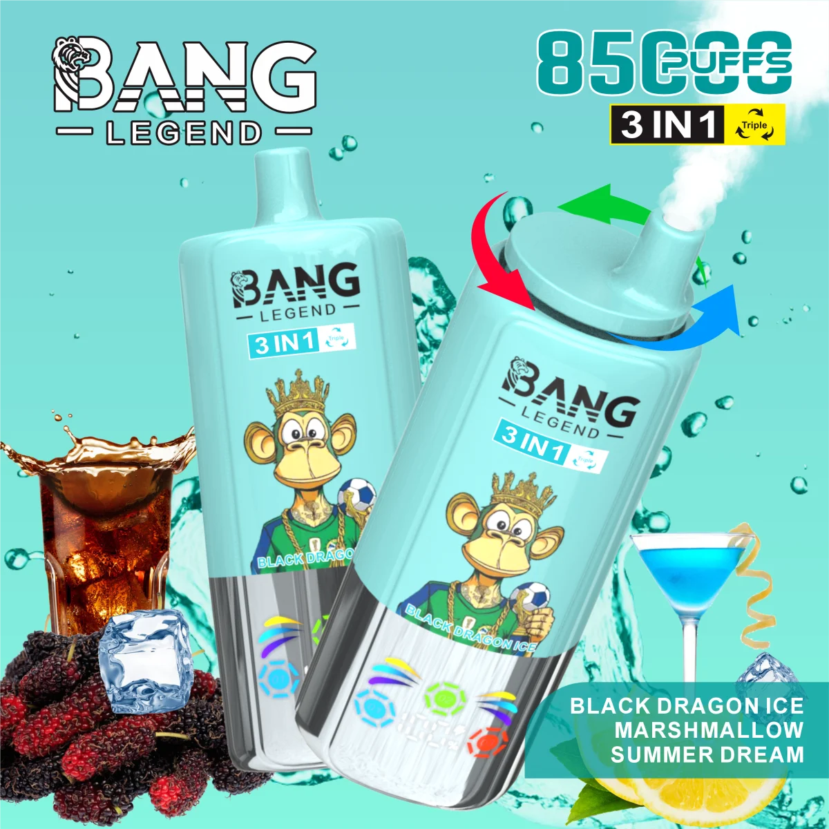 Bang Leader 85K Puffs of 3 in 1 - obrazek 9