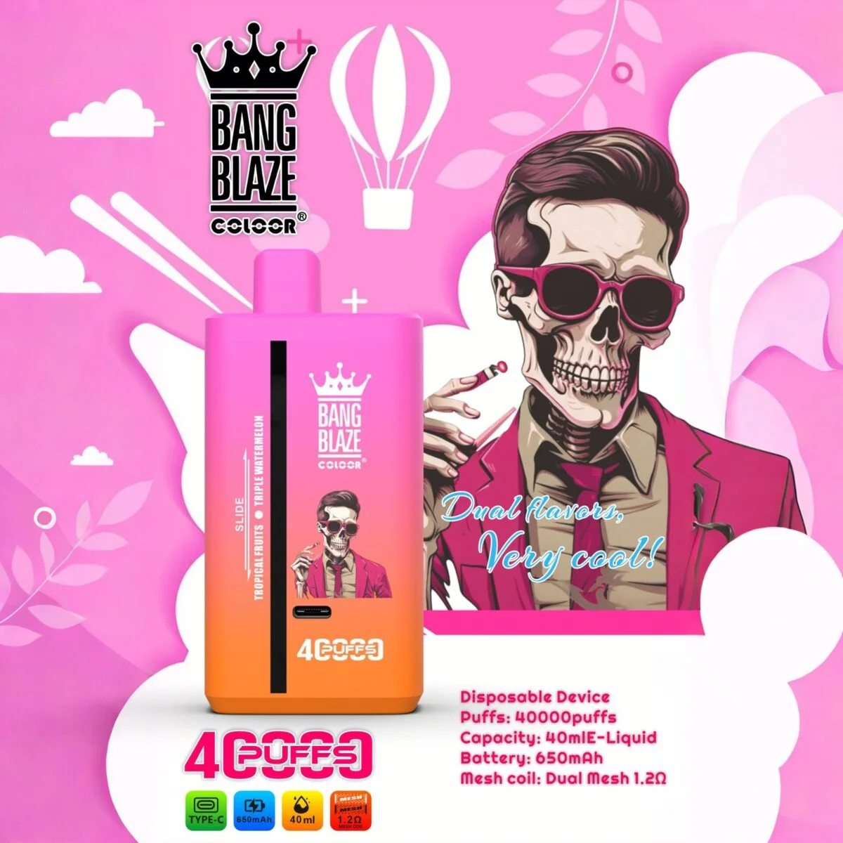 BANG BLAZE Dwusmaki 40 000 Pociągnięć 2 w 1 - obrazek 20
